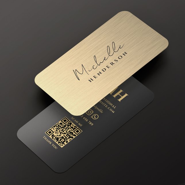 Elegant Faux Guld Black, minimalistisk modern Visitkort (Elegant Shiny Gold Black Minimalist Modern Business Card
)