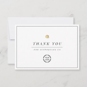 Elegant faux guld blommigt minimalist business tack kort