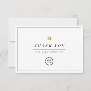 Elegant faux guld blommigt minimalist business tack kort