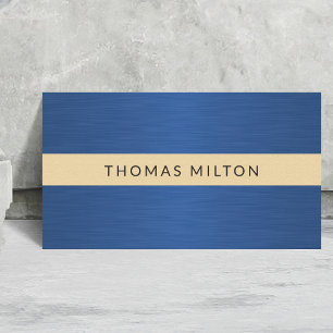 Elegant Faux Guld Blue Metall Rand konsult Visitkort