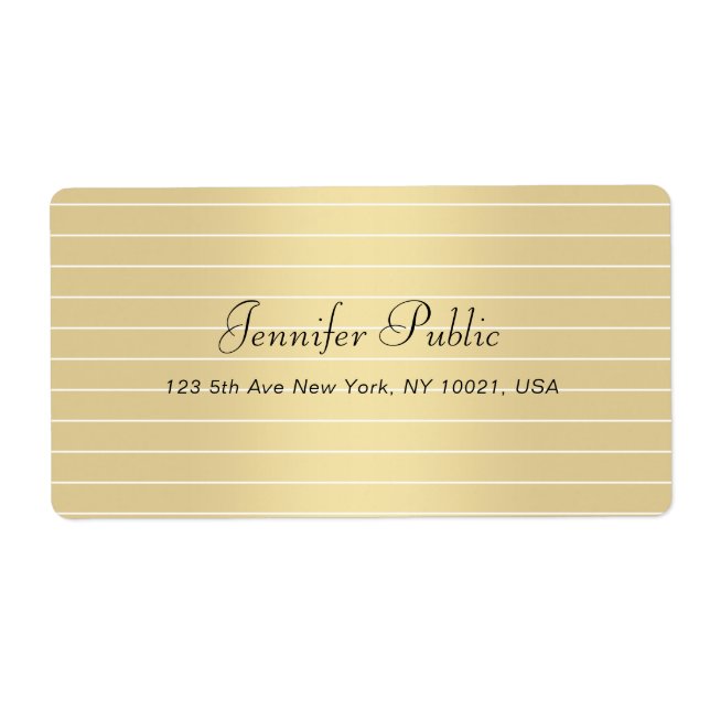 Elegant Faux Guld Calligraphy Script Modern Trendi Fraktsedel (Framsidan)