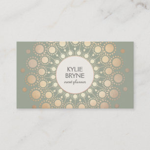 Elegant Faux Guld Circle Motif Professionell Visitkort