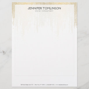 Elegant Faux Guld Confetti Dots Mönster Black II Brevhuvud