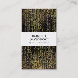 Elegant Faux Guld Confetti Dots Mönster Black II Visitkort