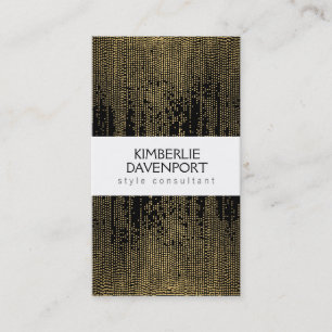 Elegant Faux Guld Confetti Dots Mönster Black II Visitkort