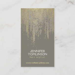 Elegant Faux Guld Confetti Dots Mönster Grått Visitkort