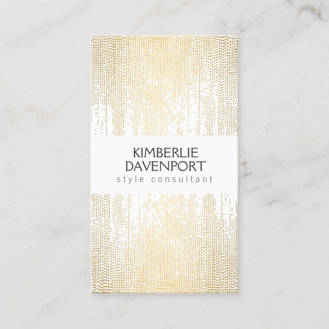 Elegant Faux Guld Confetti Dots Mönster II Visitkort (Framsida)