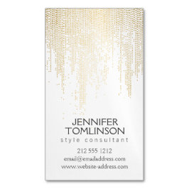 Elegant Faux Guld confetti Dots Mönster Visitkortmagnet