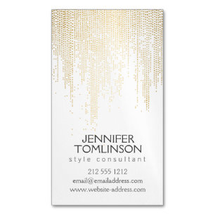 Elegant Faux Guld confetti Dots Mönster Visitkortmagnet
