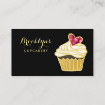 Elegant FAUX Guld Cupcakery och Rosa Bokeh Heart