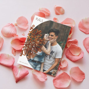 Elegant Faux Guld dekorationsfoto bröllop Inbjudningar