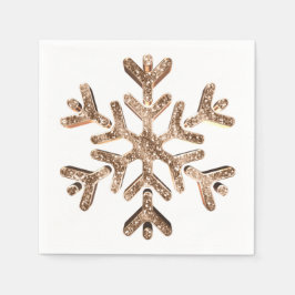 Elegant Faux Guld Diamonds Snowflake jul Pappersservett