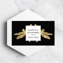 Elegant Faux Guld Dragonfly Duo på Black