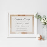 Elegant Faux Guld Giftermål certifikat Poster<br><div class="desc">Elegant Faux Guld Giftermål-certifikat Poster</div>