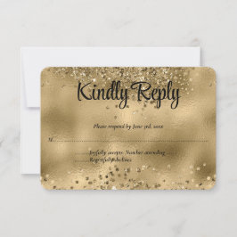Elegant Faux Guld Glitter & Foil Bröllop OSA card