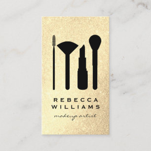 Elegant Faux Guld Glitter Makeup-set Visitkort