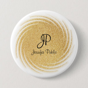 Elegant Faux Guld Glitter Monogram-mall Knapp