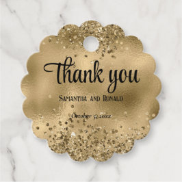 Elegant Faux Guld Glitter och Foil Bröllop Gåvor Etiketter