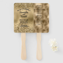 Elegant Faux Guld Glitter och Foil Bröllopsprogram