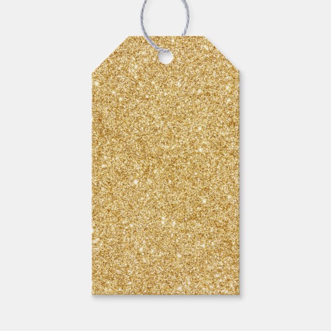 Elegant Faux Guld Glitter Presentetikett (Framsidan)