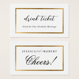 Elegant Faux Guld Gräns Drink Biljett