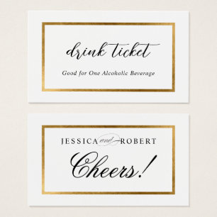 Elegant Faux Guld Gräns Drink Biljett