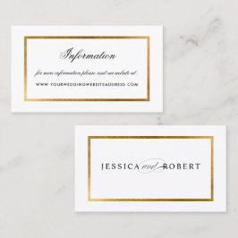 Elegant Faux Guld Gräns informationswebbplats Visitkort
