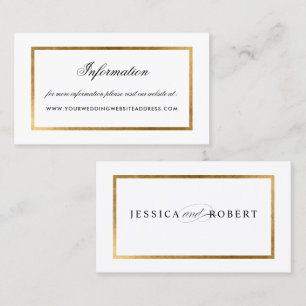 Elegant Faux Guld Gräns informationswebbplats Visitkort