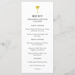 Elegant Faux Guld Handflatan Träd Bröllop Menu Meny