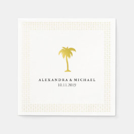 Elegant Faux Guld Handflatan Träd Bröllop Pappersservett