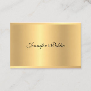 Elegant Faux Guld handskriftsskriptkalligrafi Visitkort