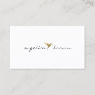 Elegant Faux Guld Humming Bird Affärskort Visitkort