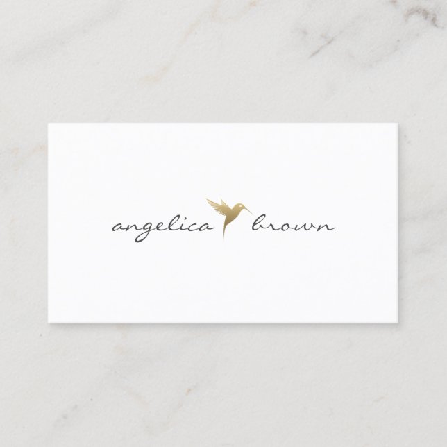 Elegant Faux Guld Humming Bird Affärskort Visitkort (Framsida)