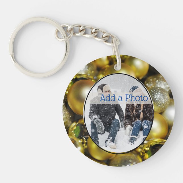 Elegant Faux Guld-julfamiljen Foto Ram (Framsidan)