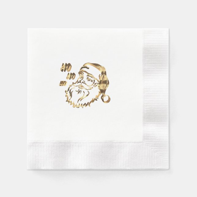 Elegant Faux Guld Jultomten Pappa jul Nap Pappersservett (Framsidan)