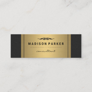Elegant Faux Guld Label Leather Mini Visitkort