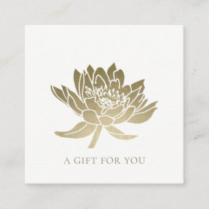ELEGANT FAUX GULD LOTUS BLOMMIGT GIFT CERTIFICATE FYRKANTIGT VISITKORT