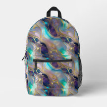 Elegant Faux Guld med Teal and Lila Opal Stone