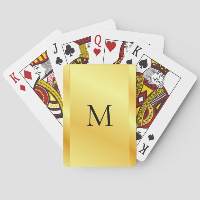 Elegant Faux Guld Metallic Lock Blank Mall Casinokort (Baksidan)