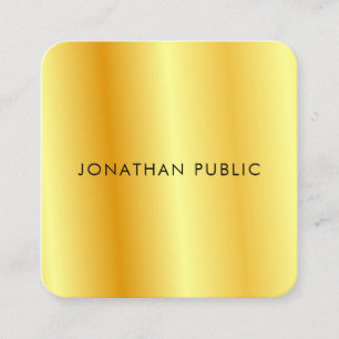 Elegant Faux Guld Metallic Search Modern Template Fyrkantigt Visitkort