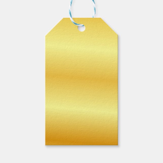 Elegant Faux Guld Metallisk Utseende Tom Mall Presentetikett (Framsidan)