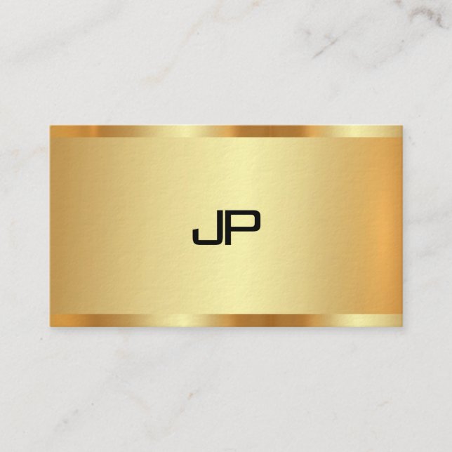 Elegant Faux Guld Monogram Modern Professionell Visitkort (Framsida)