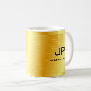 Elegant Faux Guld monogrammed mall Kaffemugg