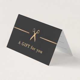 Elegant Faux Guld Mörk Hair Gift Certificate Kort