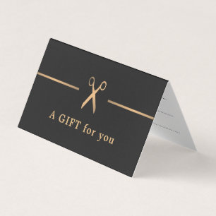 Elegant Faux Guld Mörk Hair Gift Certificate Kort