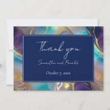 Elegant Faux Guld och Blue Opal Stone Swirled