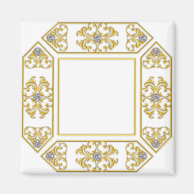 Elegant Faux Guld och Diamond gör ditt eget magnet (Framsidan)