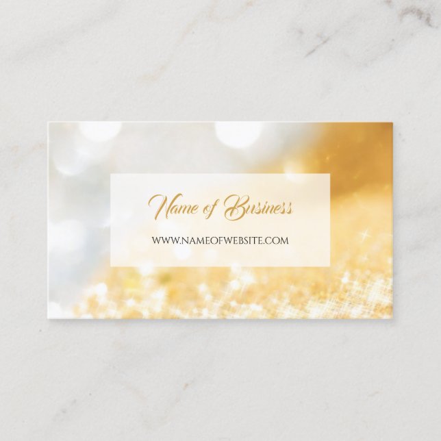 Elegant FAUX Guld och Silver Glitter Bokeh Gnistra Visitkort (Framsida)