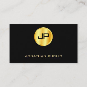 Elegant Faux Guld och svart, modern Premium-tjock Visitkort