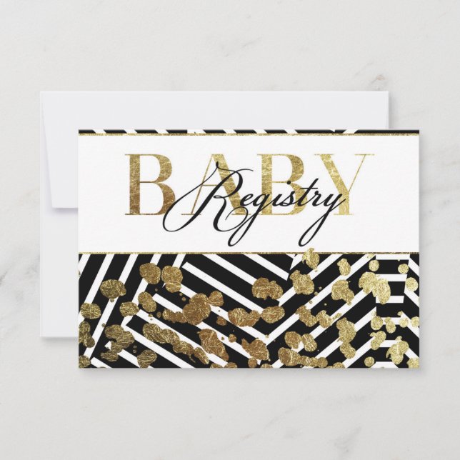 Elegant Faux Guld Paint Splatter & Rand Mönster (Framsida)